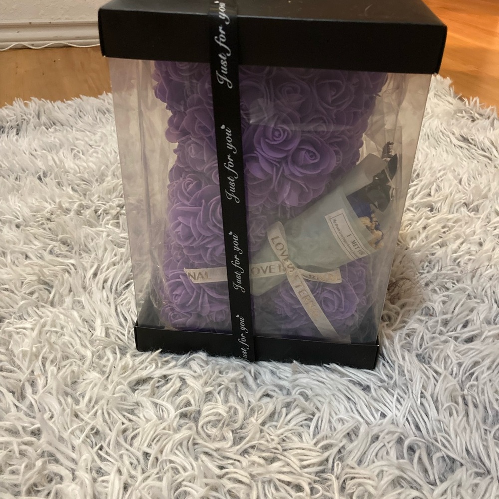 Purple Rose Bear Gift Set